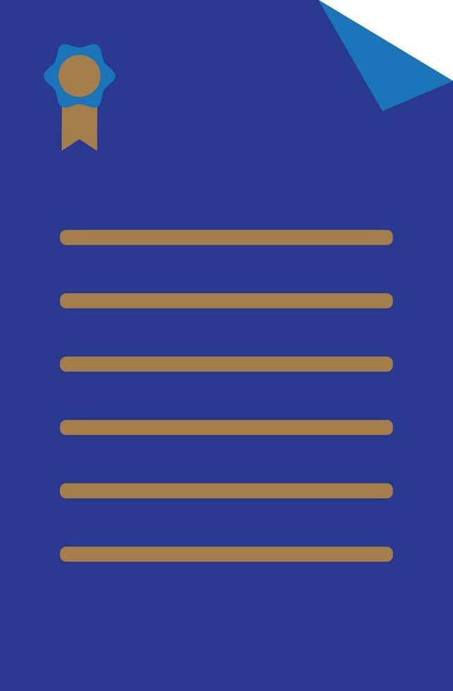Document with badge in blue color. vector