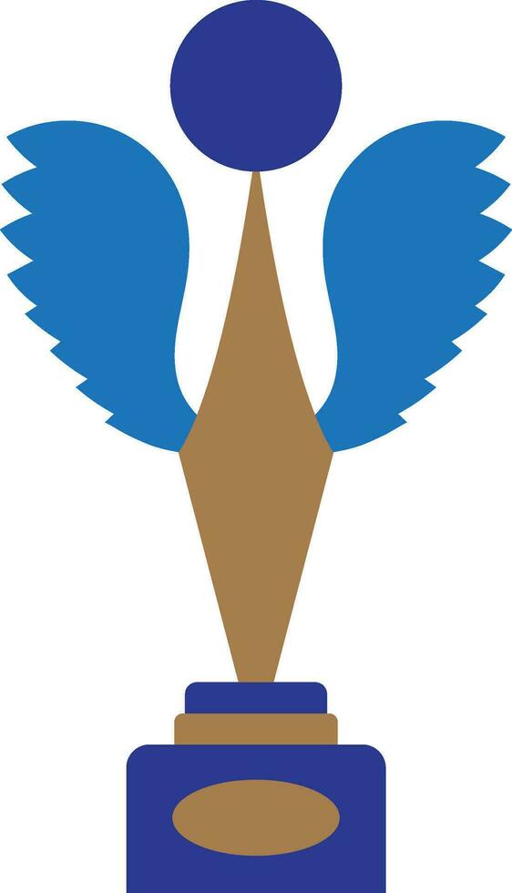 Wings trophy award icon. vector