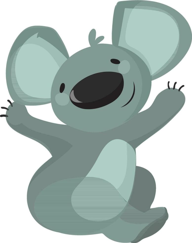 Cartoon character of cute rat. vector