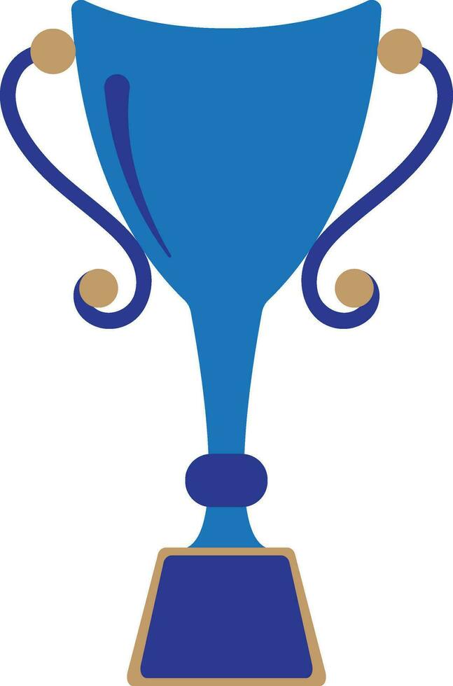 Blue trophy cup icon in flat style. vector