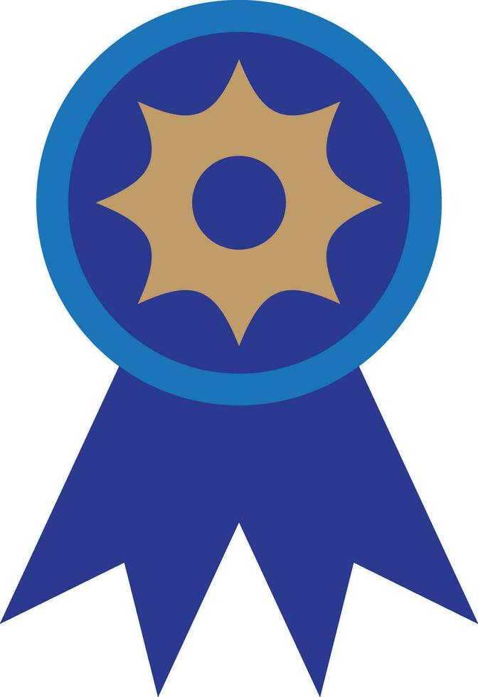 Blue award icon on background. vector