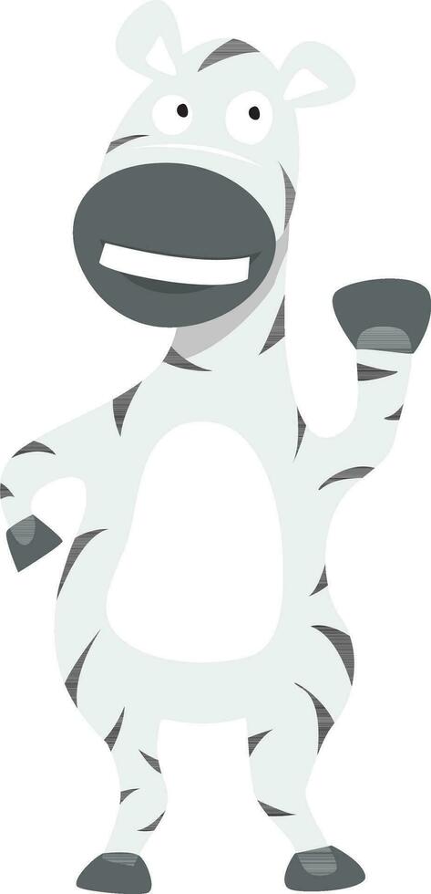 Isolated cartoon character of zebra. vector
