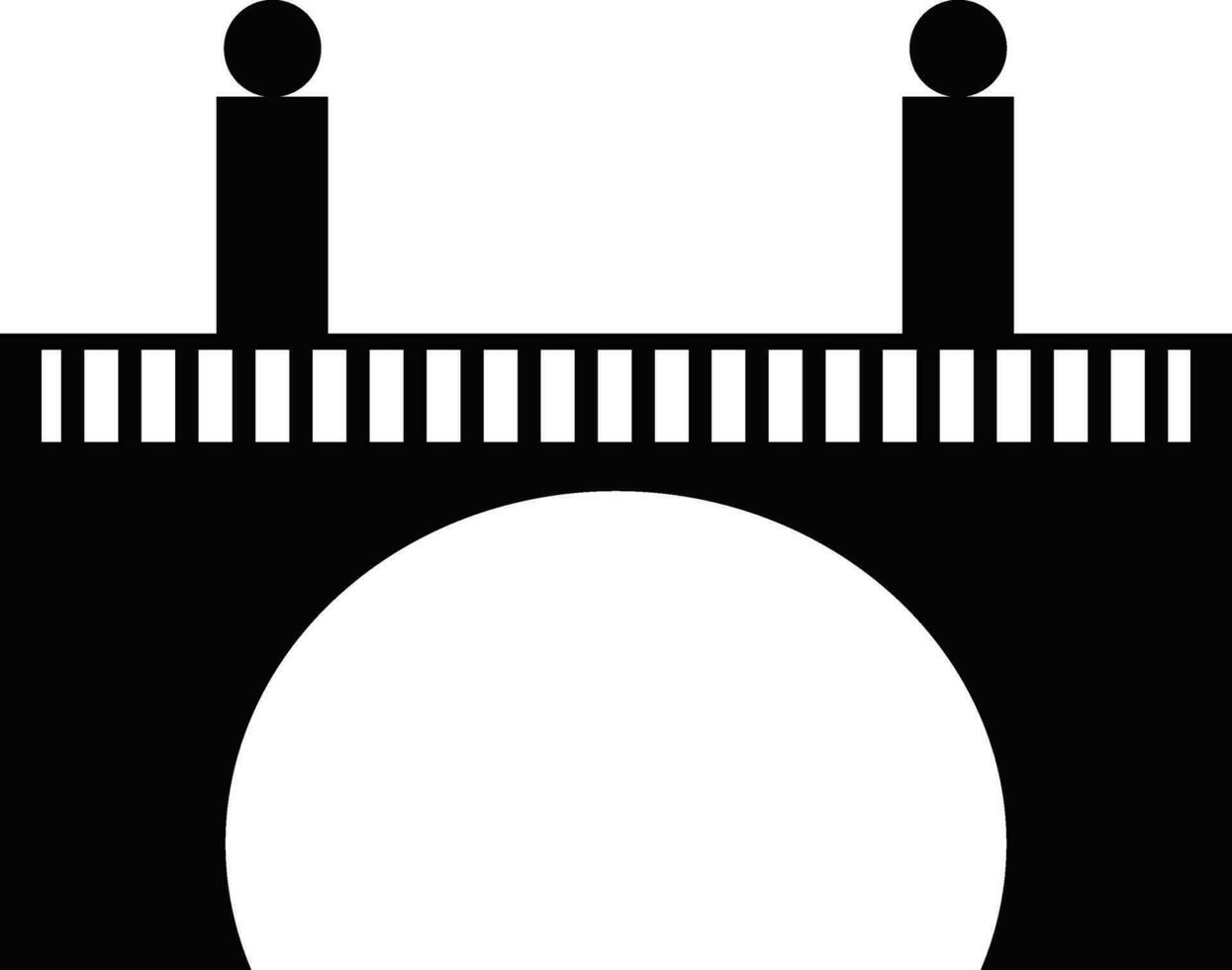 Tunnel bridge made with black and white color. vector