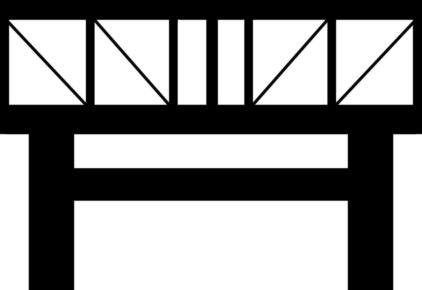 Iron bridge icon isolated in flat style. vector