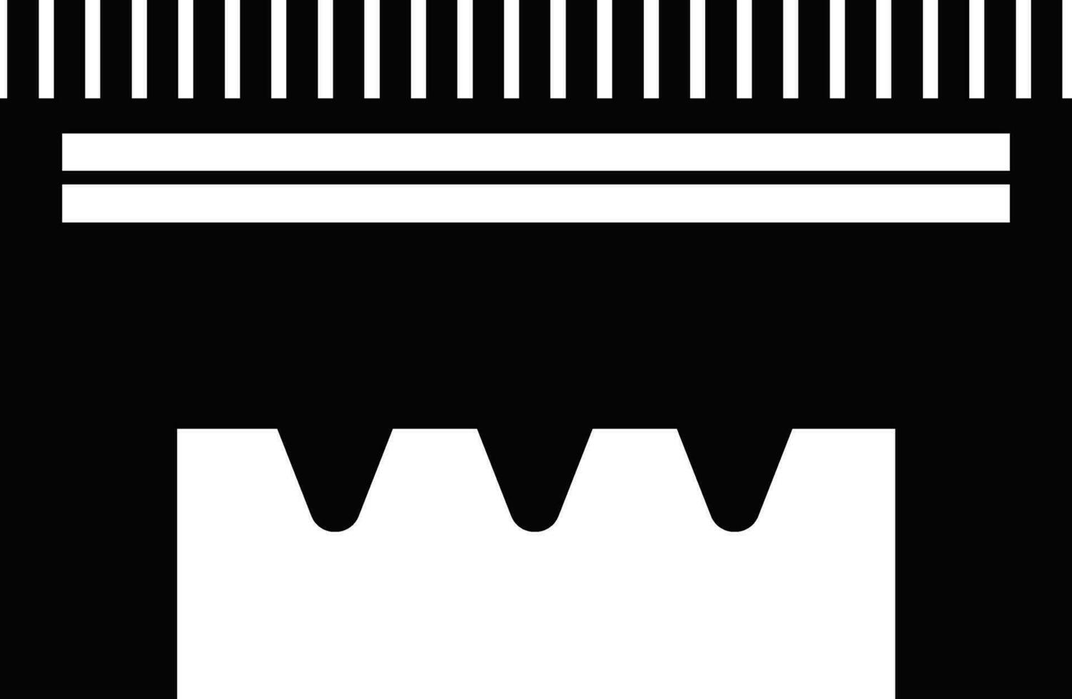 Isolated pictogram of bridge black color. vector