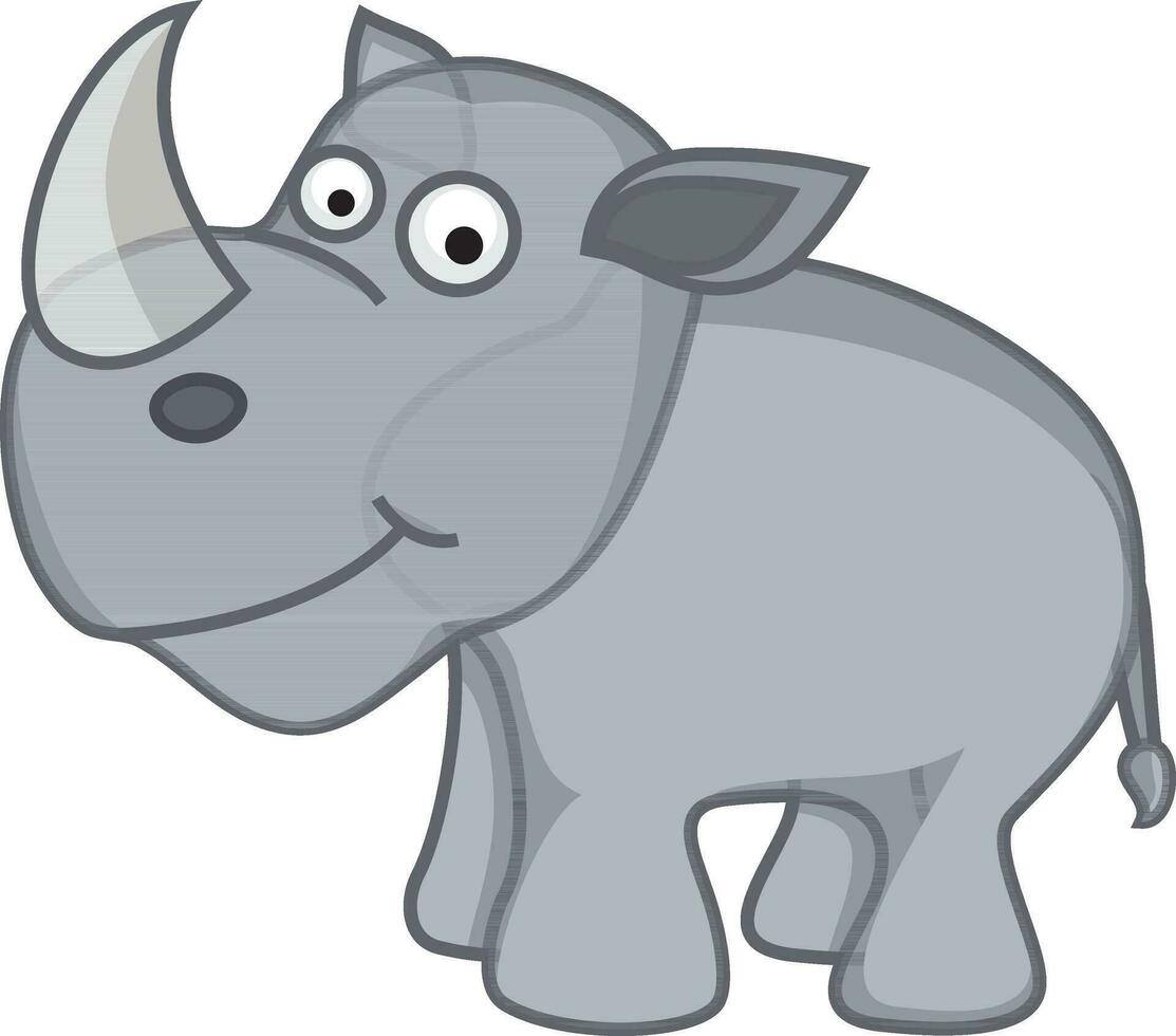 Cartoon character of rhinoceros. vector