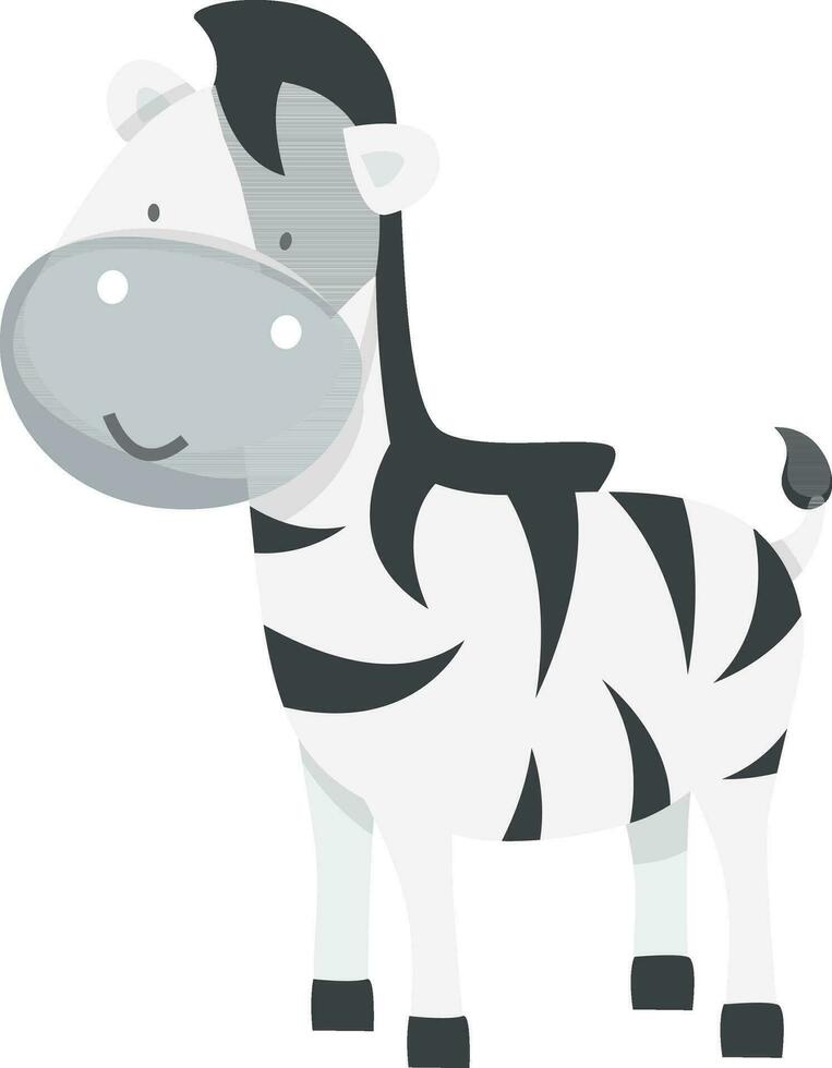 Animal cartoon character of zebra. vector