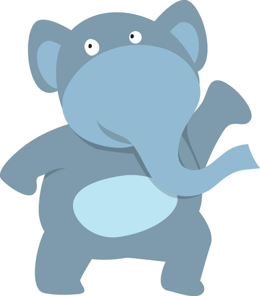 Cute caricature of elephant. vector