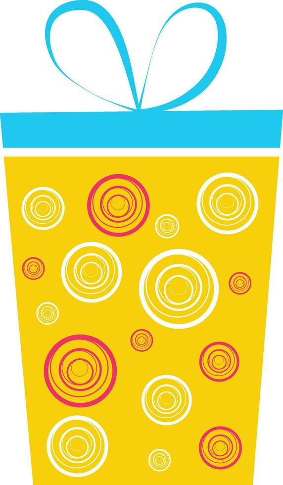 Flat illustration of yellow gift box. vector