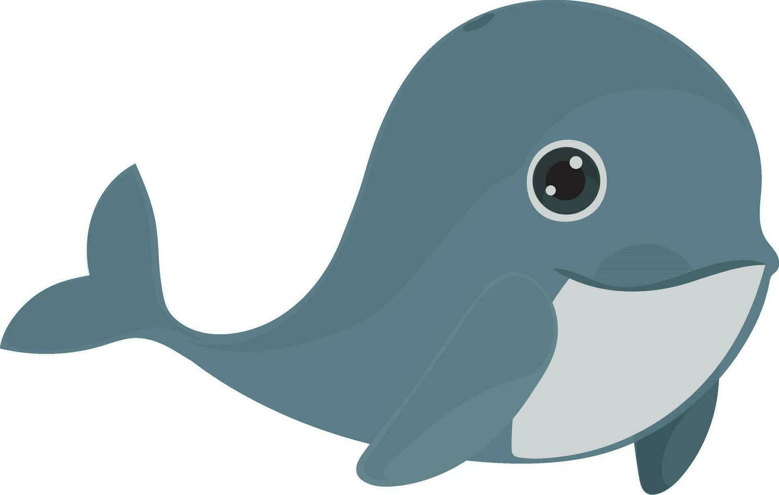 Cartoon character of dolphin. vector