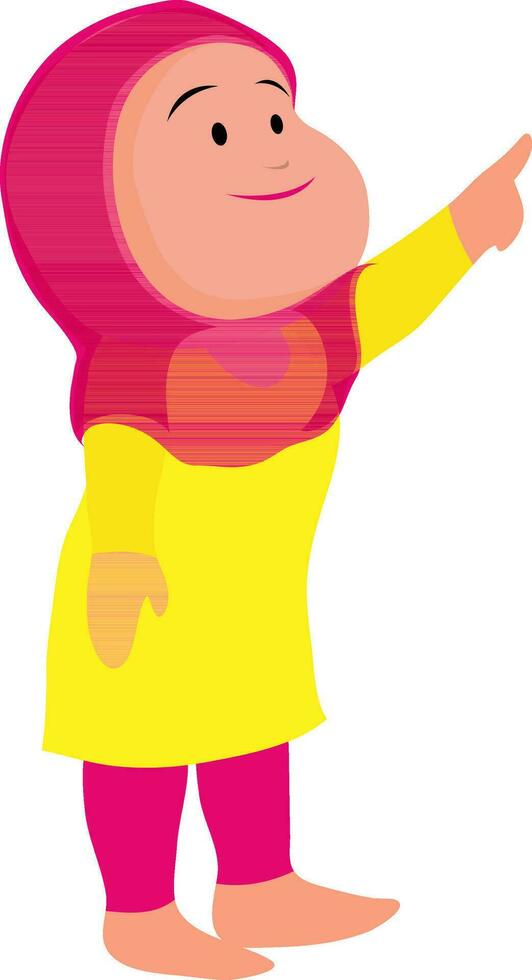 Cartoon character of young muslim woman. vector