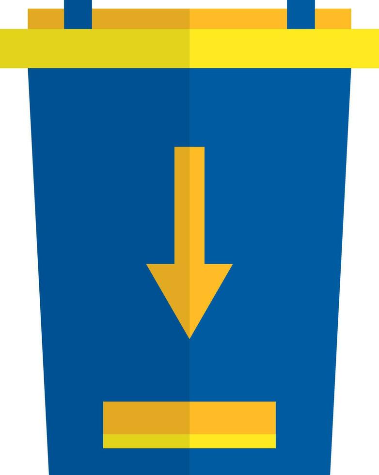 Illustration of trash bin in blue and yellow color. vector