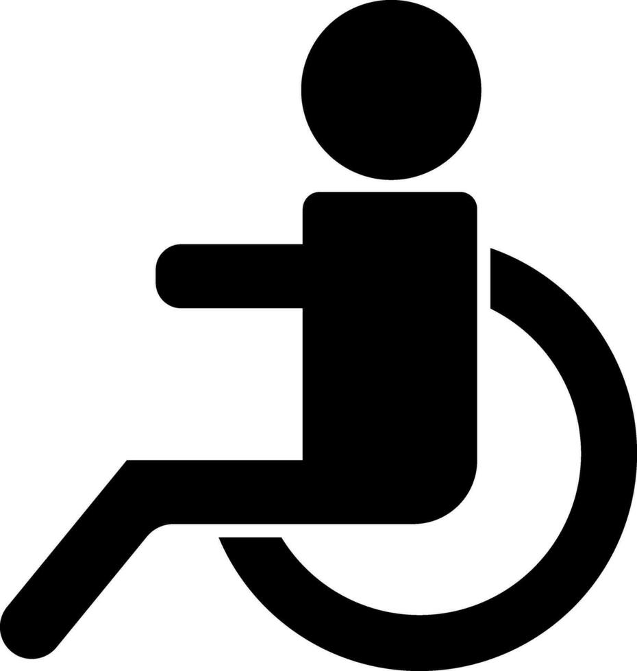 Illustration of disabled human icon in black color. vector
