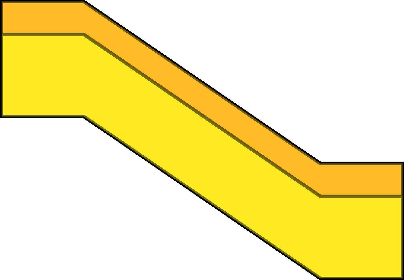 Illustration of escalator or elevator in yellow color. vector