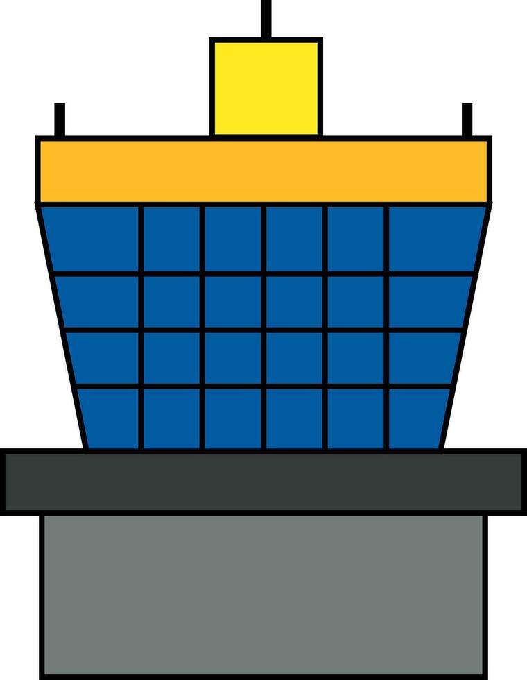 Icon of air traffic control tower in airport. vector