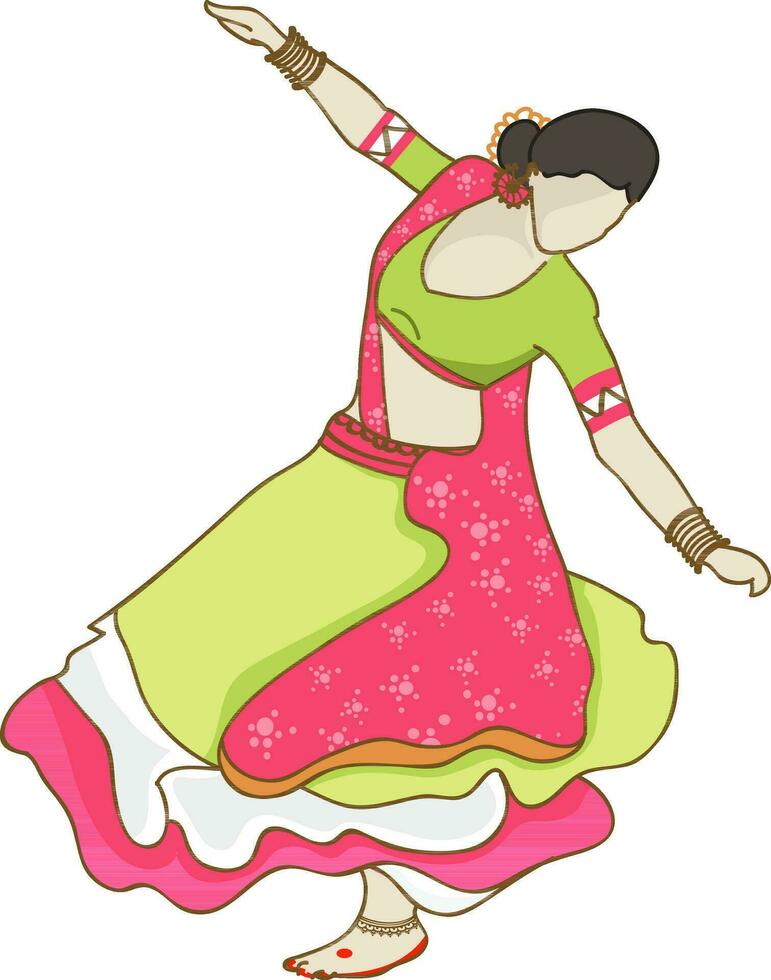 Young woman in traditional Indian outfits. vector
