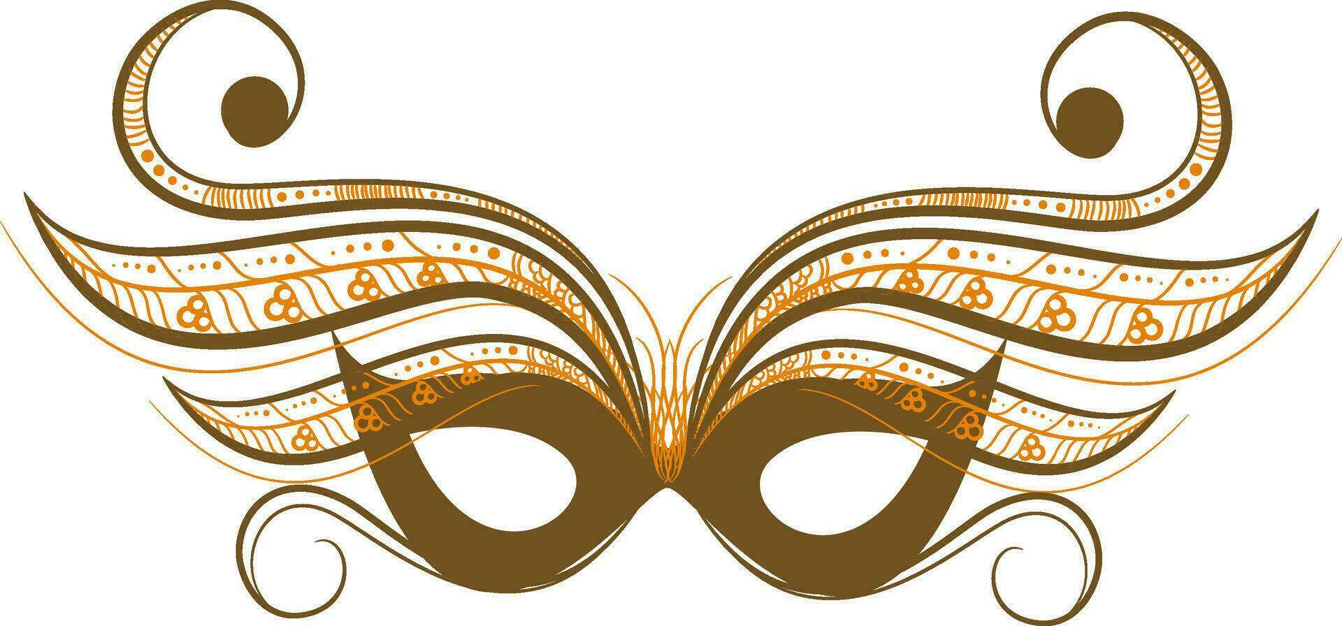 Creative mask in orange and brown colors. vector