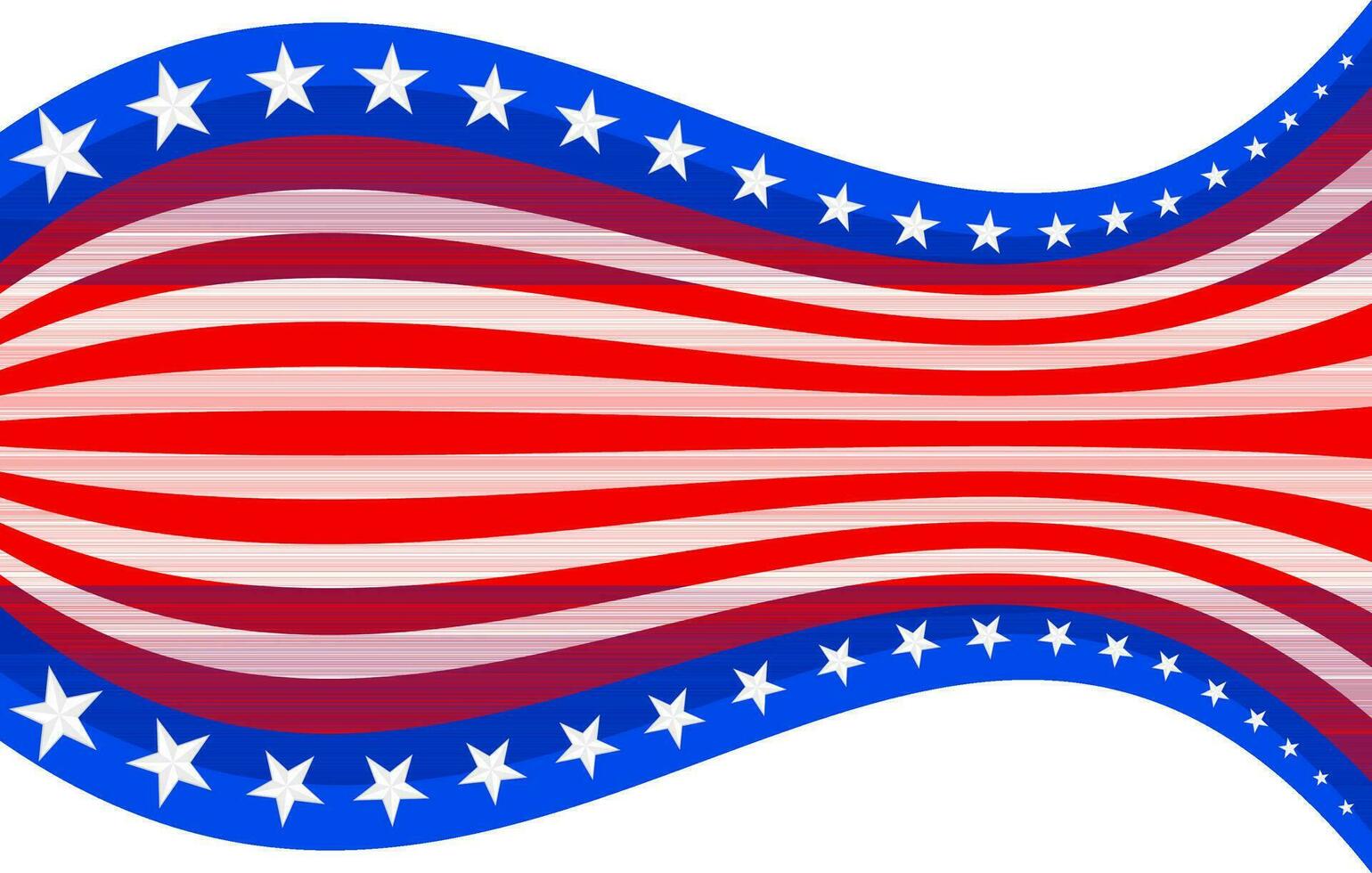 American flag wave. vector