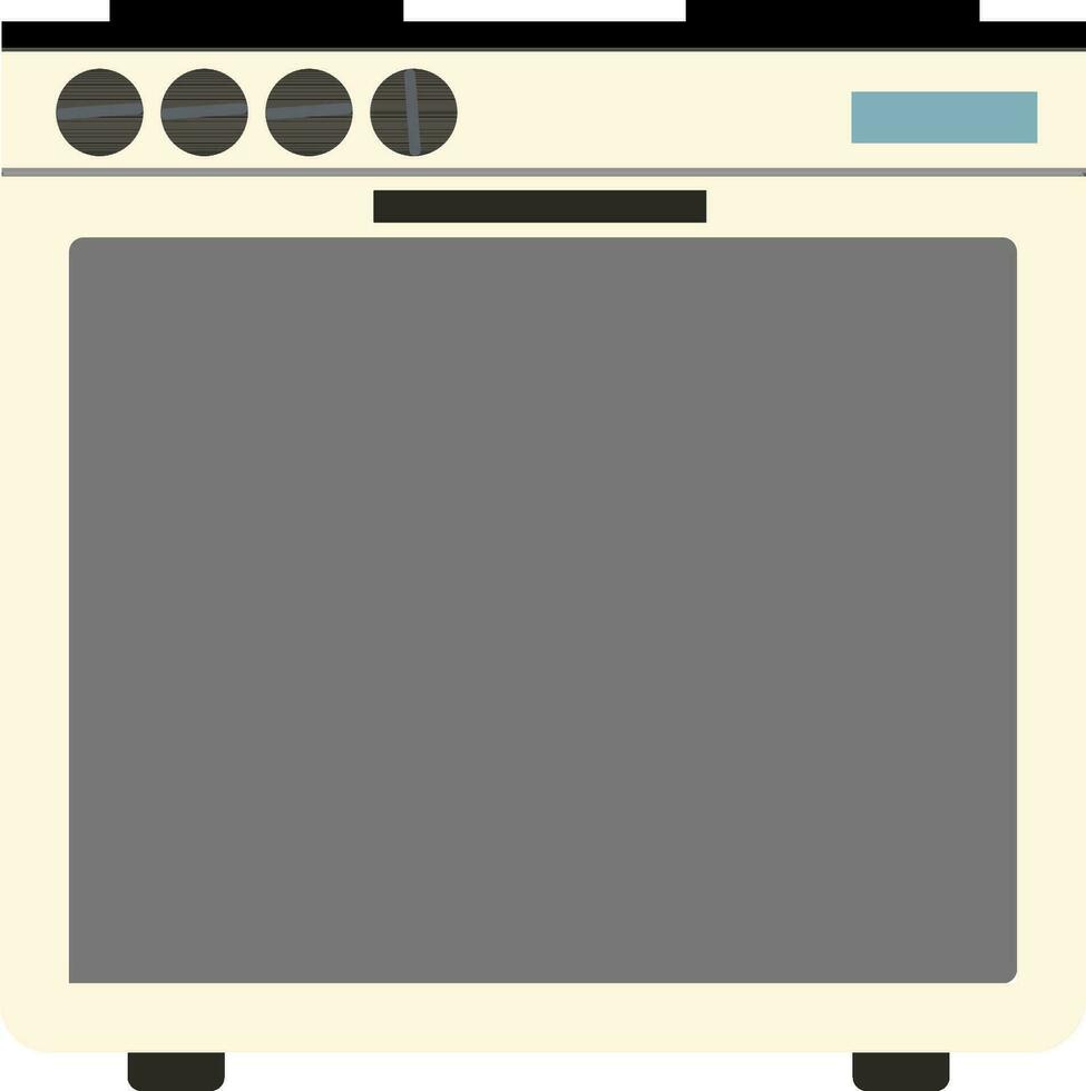 Flat illustration of gas stove with oven. vector