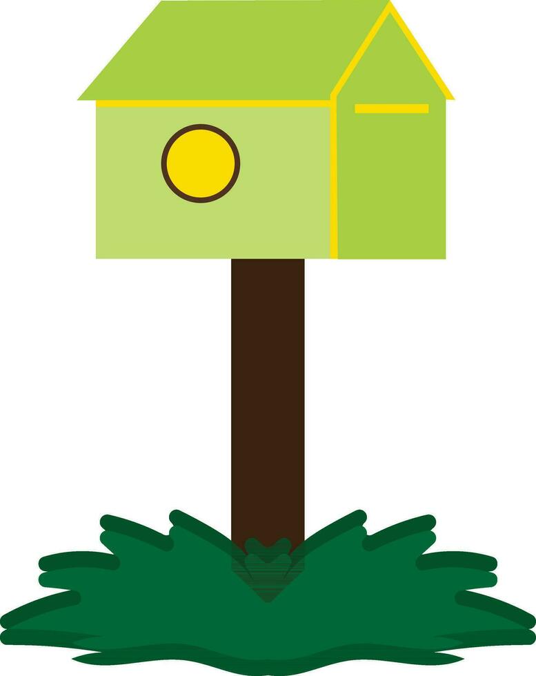 Birdhouse icon for nest concept in illustration. vector