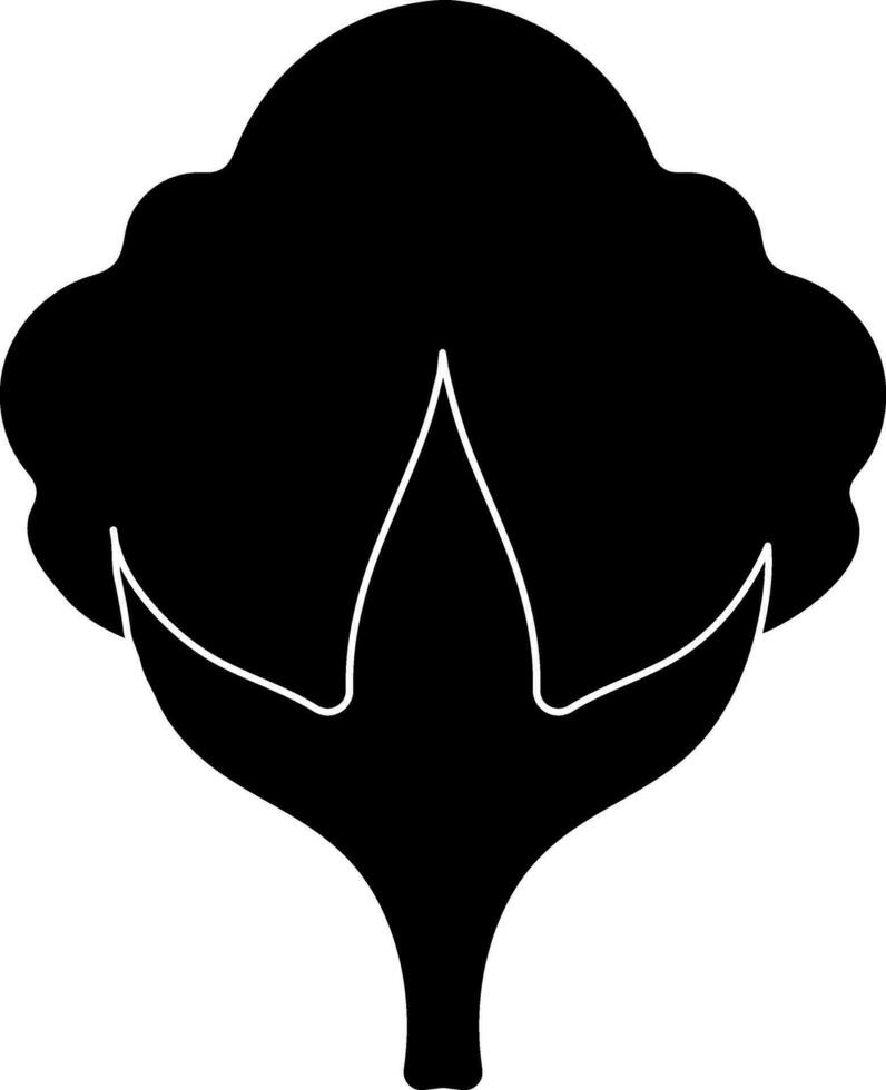 Cotton plant icon for agriculture in black style. vector