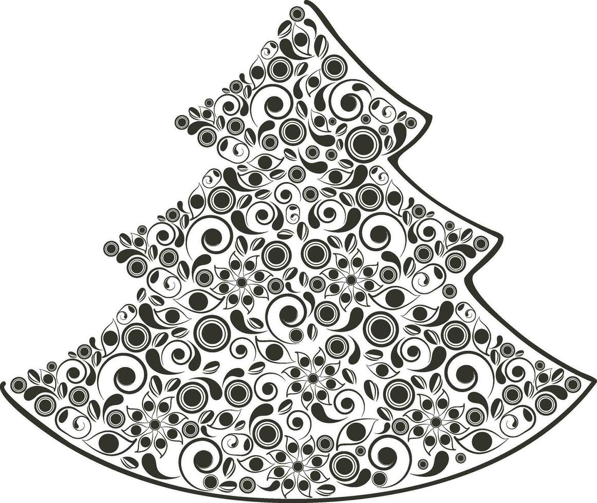 floral modelo Navidad árbol. vector