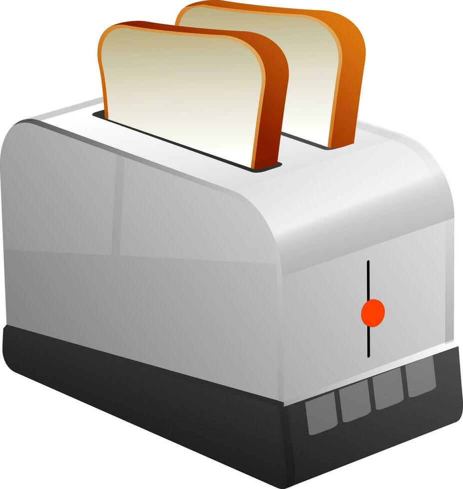 Toaster with bread on white background. vector