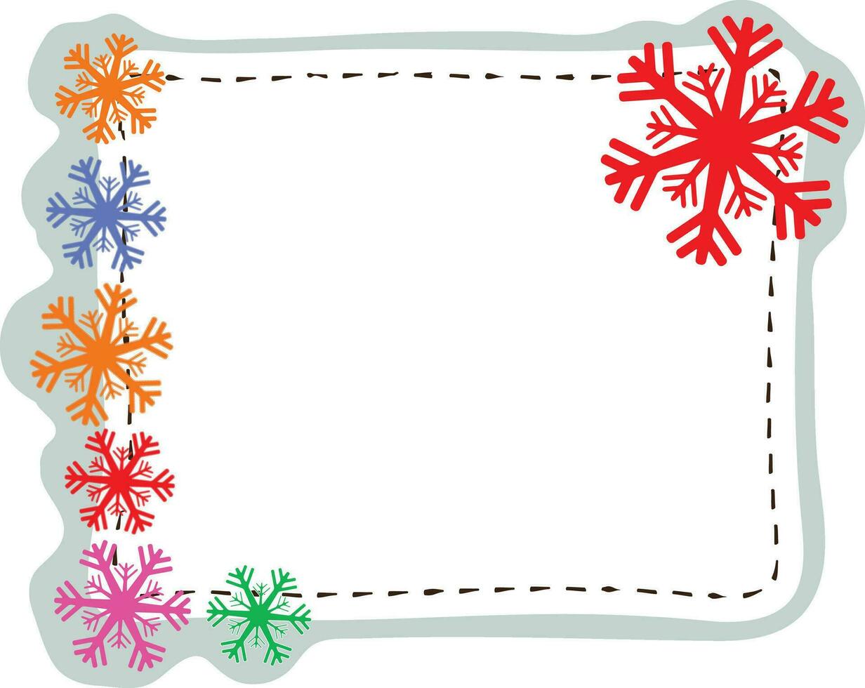 Frame decorated with snowflake. vector