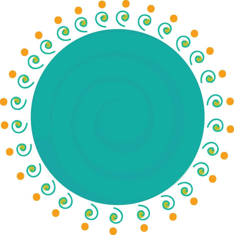 Blue and orange decorated circle. vector