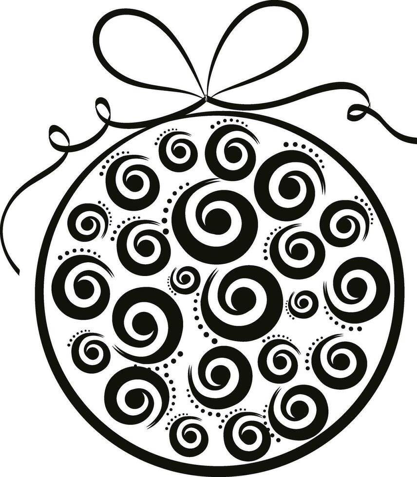 Hand drawn decorated bal. vector