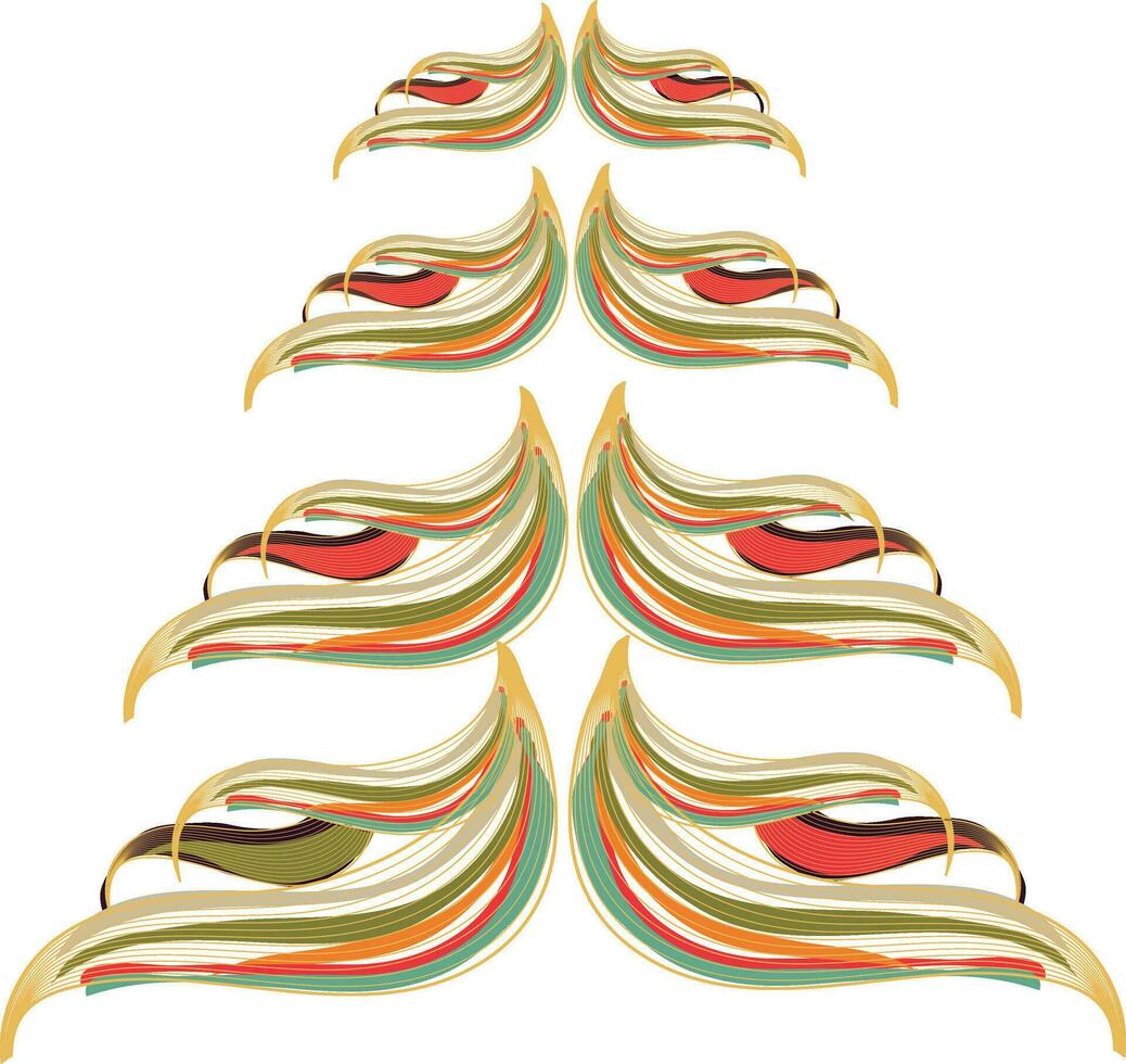 Creative Christmas Tree made with abstract design. vector