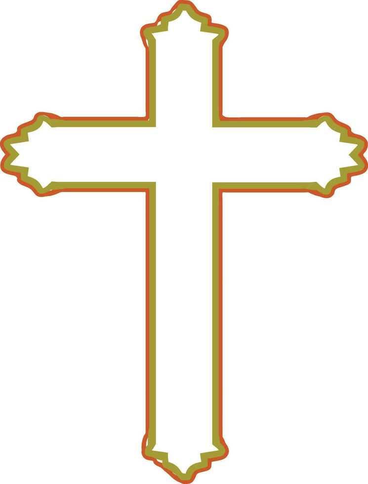 Christian cross symbol or icon with stars decorated. vector