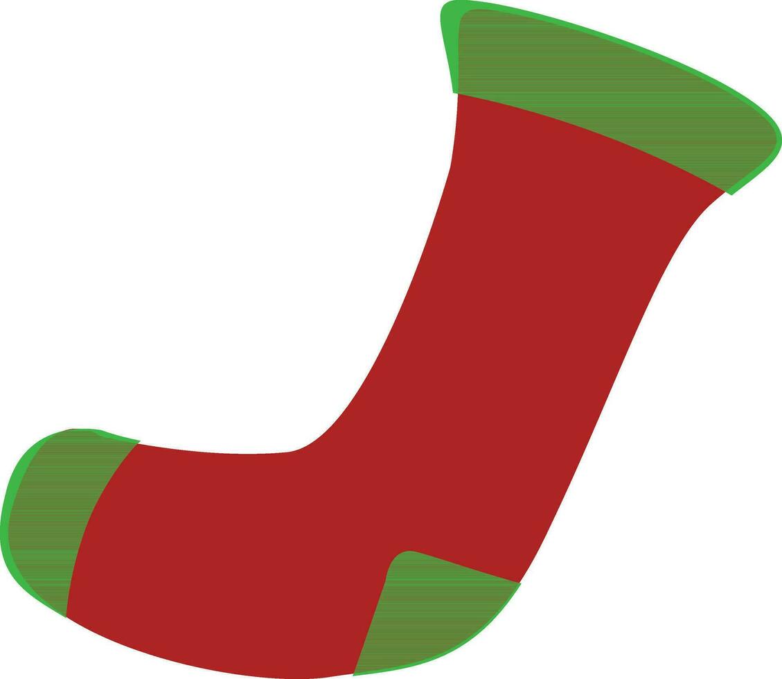 Isolated sock icon in red and green color. vector