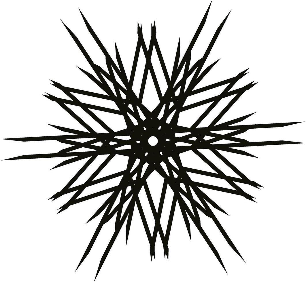 Black and white snowflake. vector