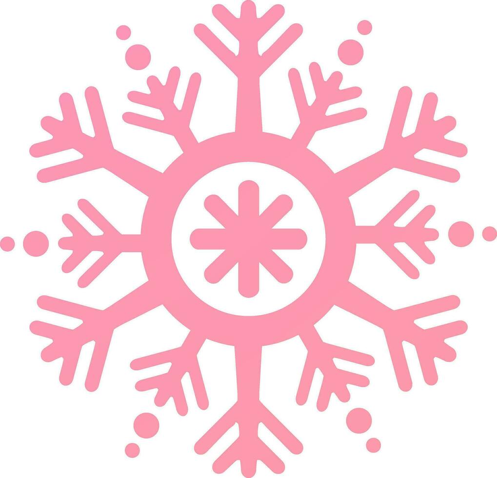 Monochrome Snowflake in pink color. vector