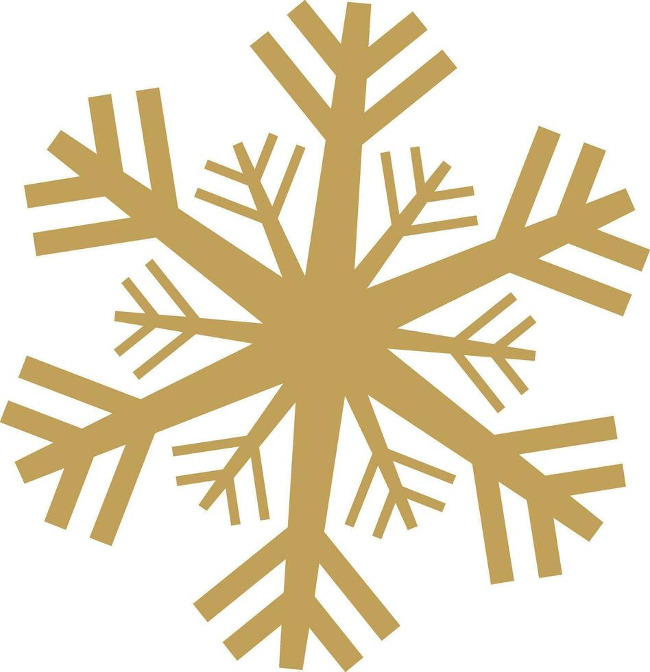 Monochrome Snowflake in golden color. vector