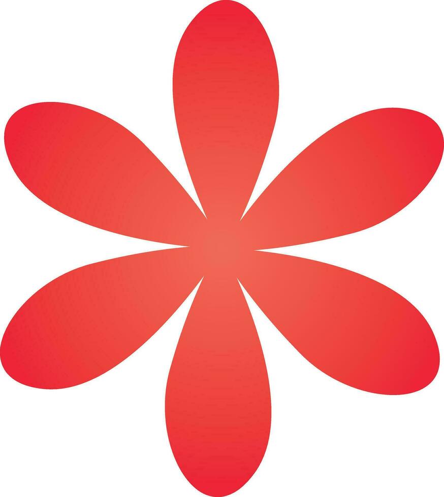 Flat style isolated flower in red color. vector