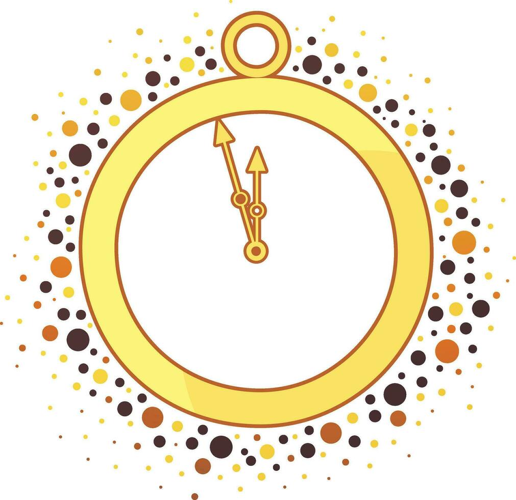 Yellow color watch with colorful dots. vector