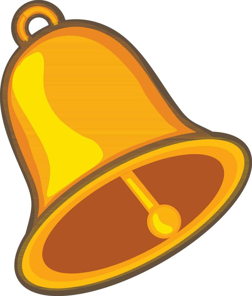 Isolated bell in golden shiny color. vector