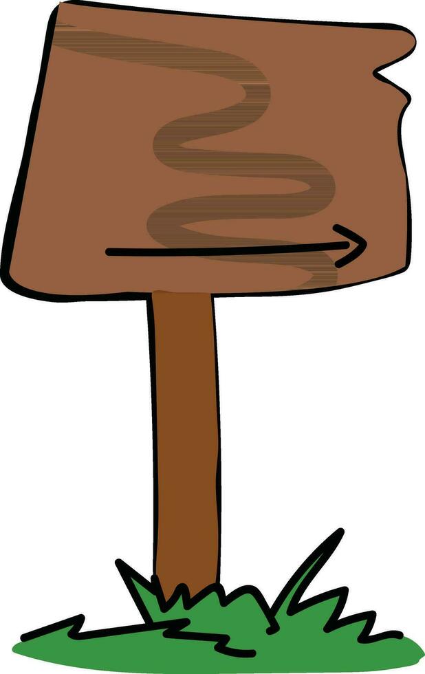 Isolated sign board illustration in brown color. vector