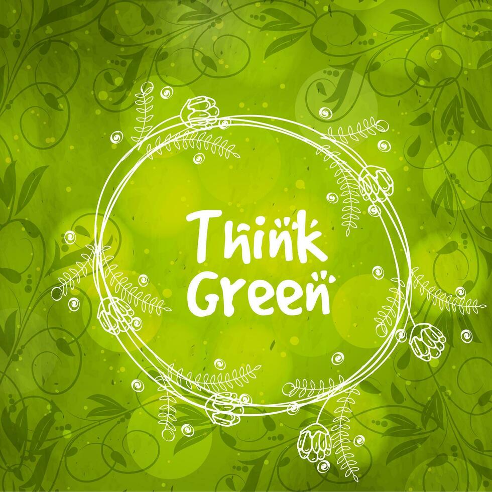 Floral background for Think Green concept. vector