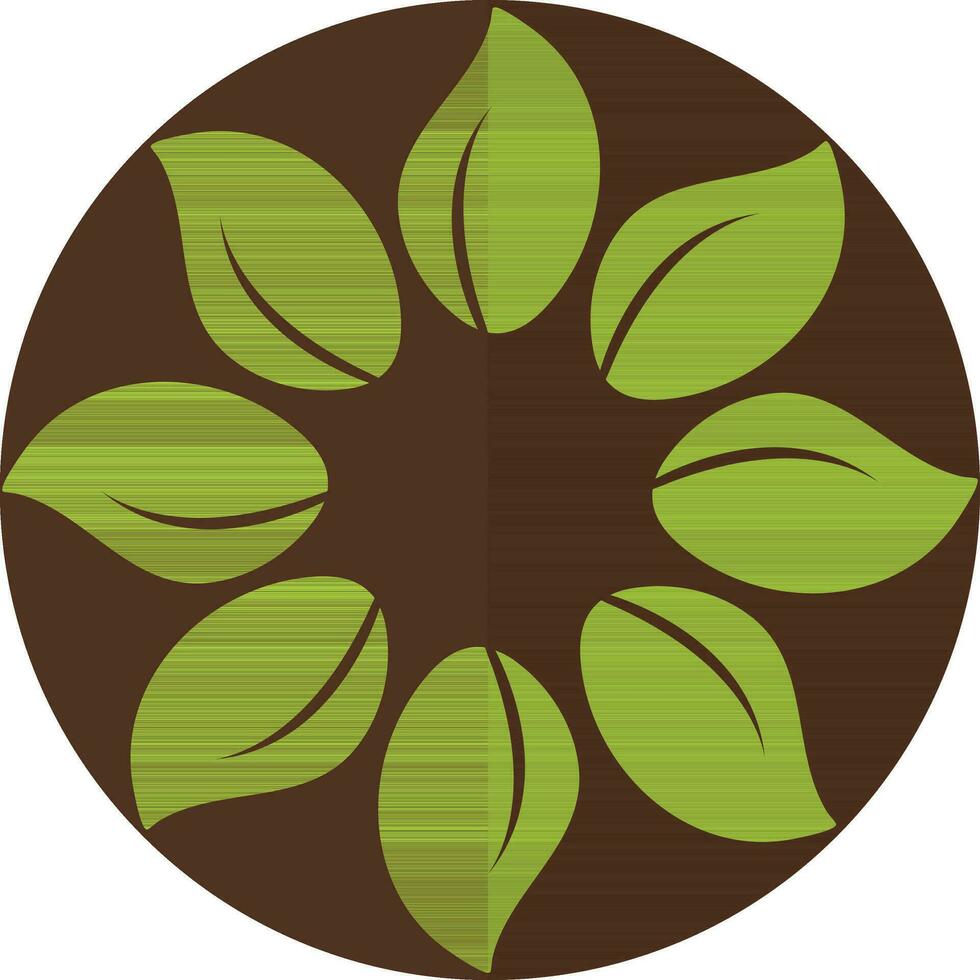 icono de verde hoja en circular antecedentes en medio sombra. vector