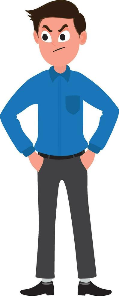 Cartoon character of an angry businessman. vector