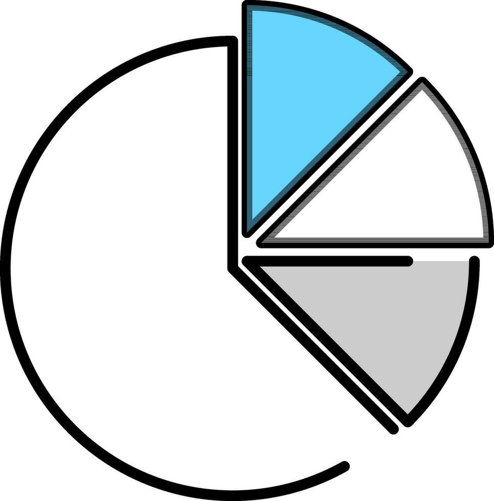 Analysis symbol with illustration of Pie Chart. vector