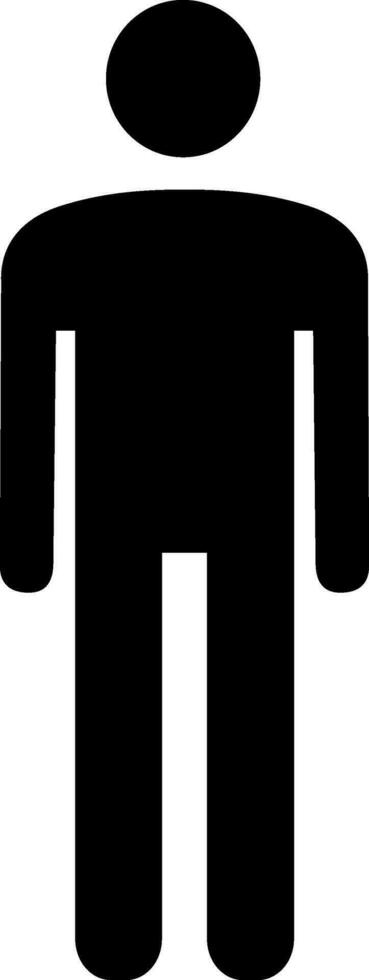 Flat Man icon or symbol in black color. vector