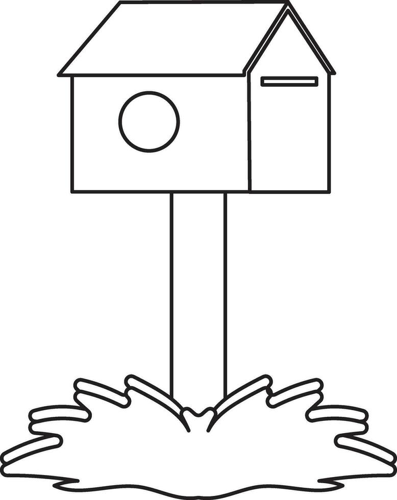 Birdhouse icon for nest concept in stroke style. vector
