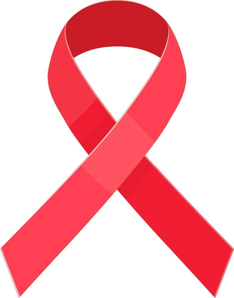 Aids awareness ribbon sign or symbol. vector