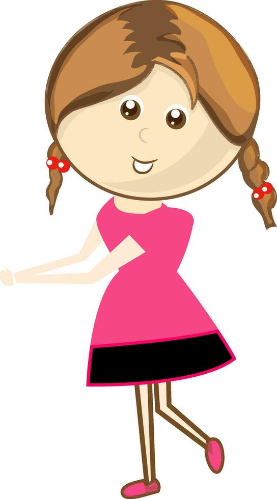 Cartoon character of a cute little girl. vector