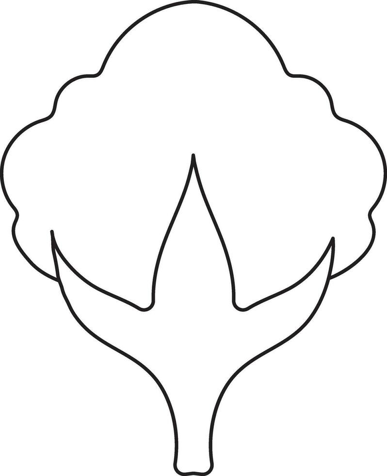 Cotton plant icon for agriculture in stroke style. vector
