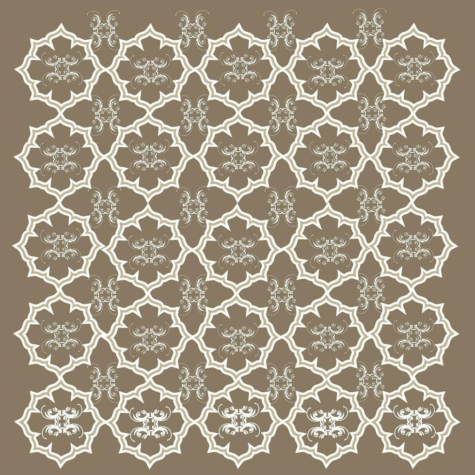 Entwined modern pattern design on brown color background. vector